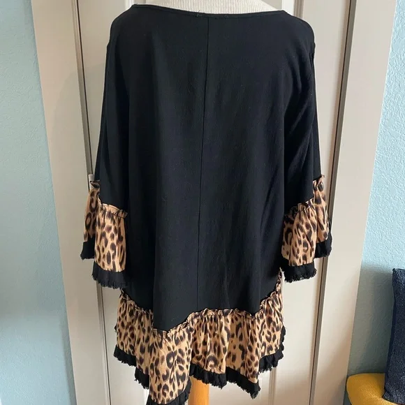 Umgee Black and Leopard Print Pantsuit - Picture 9 of 9